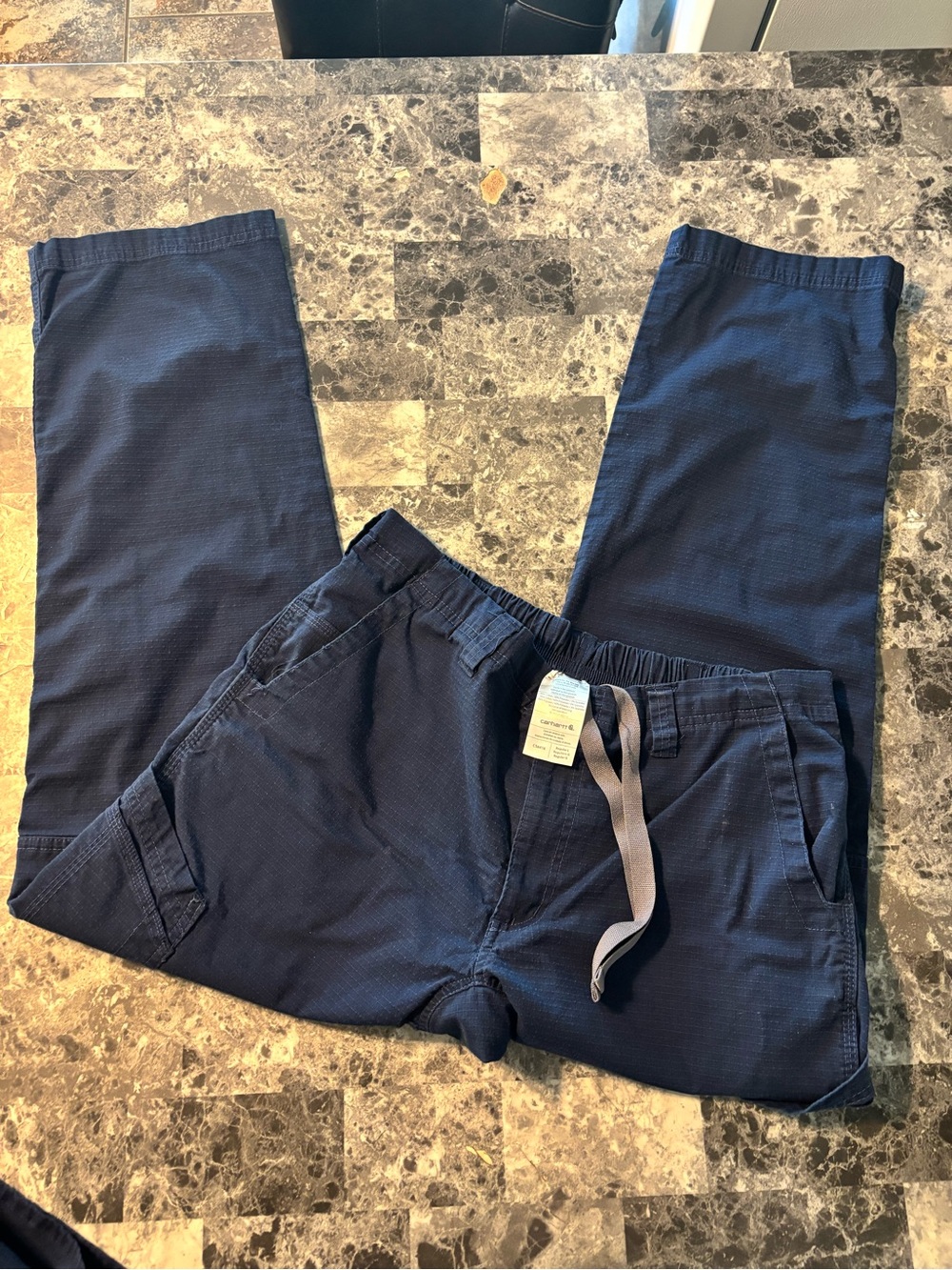 Carhartt Men's Navy Elastic-Waist Drawstring Joggers